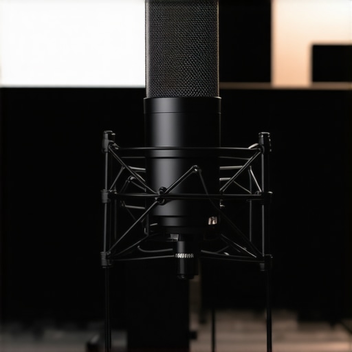 AI Microphone Innovation for Streamers A streamer with advanced AI microphone setup in a modern studio