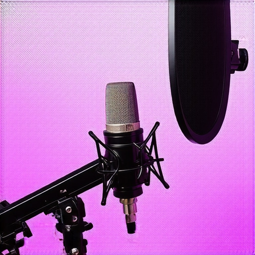 Professional podcast microphone with pop filter and adjustable arm