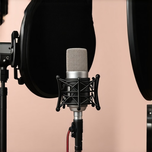 Podcaster using a professional microphone in a sound-treated room
