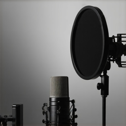 A professional streaming microphone with pop filter and boom arm