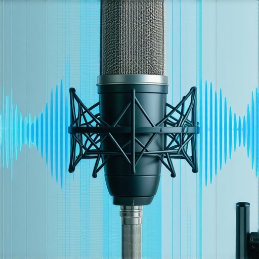 Professional microphone with polar pattern diagram in a studio setting