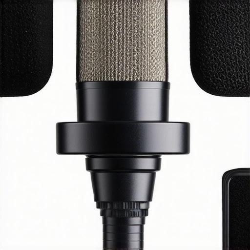 Microphone Maintenance Setup A detailed shot of a microphone with cables and audio gear, emphasizing maintenance for longevity.